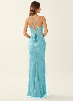 Magnolia Sky Blue Mermaid Sequined embroidery Prom Dress image2