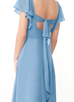Azazie Syenna Bridesmaid Dresses Powder Blue A-Line Ruched Chiffon Dress image7