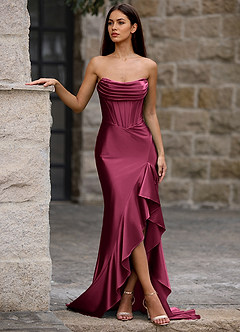 Siren Ankara Red Mermaid Prom Dress image1