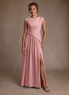 Azazie Kalleen Mother of the Bride Dresses Dusty Rose A-Line Pleated Chiffon Dress image5