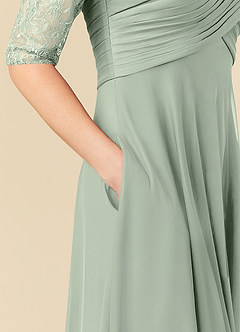 Azazie Gracelyn Kleider für die Brautmutter A-Linie Spitze Kleid Staubiger Salbeigrün image7