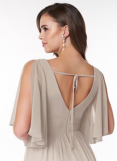 Azazie Temeka Bridesmaid Dresses Frost A-Line Ruched Chiffon Dress image5