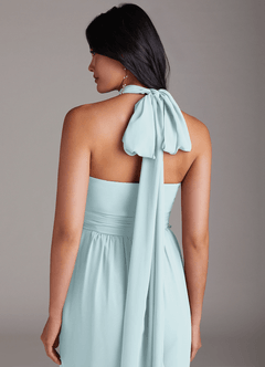 Azazie Lamara Bridesmaid Dresses Mist Off the Shoulder Chiffon Convertible Jumpsuit image10