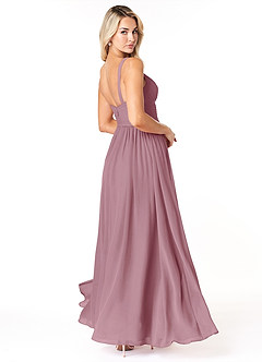 Azazie Chanel Bridesmaid Dresses Vintage Mauve A-Line Pleated Chiffon Dress image5