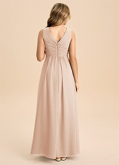 Azazie Skyla Junior A-Linie Plissee Chiffon Kleid Englisches Rosa image2