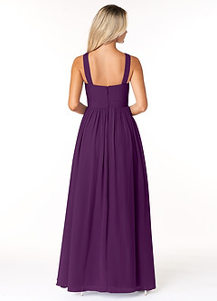 Azazie Elvira Bridesmaid Dresses Grape A-Line Pleated Chiffon Dress image2
