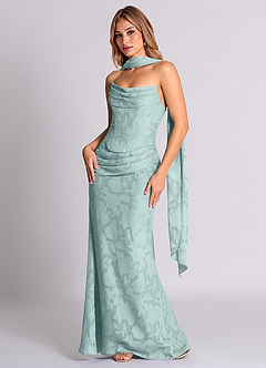 Azazie Sorrel Vestidos de damas de honor Vestido de Neblina de Devorado Floral de Corte Sirena Convertible con Corsé image3