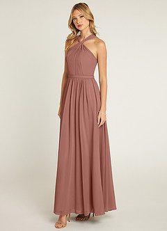 Azazie Jacey Final Sale Cedar Rose A-Line Pleated Chiffon Dress image3