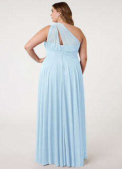 Azazie Charlize Robes de demoiselle d'honneur Robe Trapèze en Maille Ue épaule Bleu Ciel image7