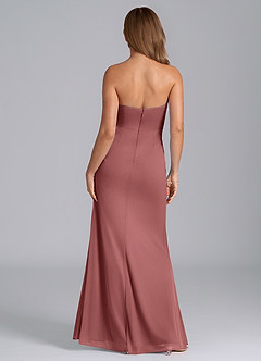 Azazie Mariya Vestidos de damas de honor Vestido de Amatista de Malla de Corte Sirena con Sin tirantes image6