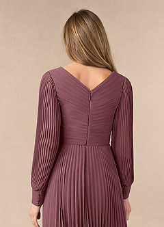 Azazie Zina Mother of the Bride Dresses Sangria A-Line Pleated Chiffon Dress image6