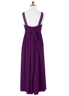 Azazie Kora Junior Grape A-Line Pleated Chiffon Dress image6