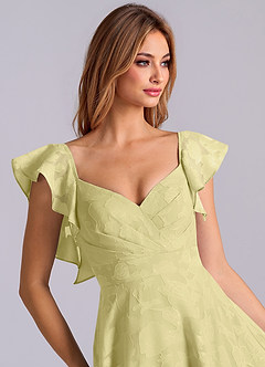 Azazie Leilani Bridesmaid Dresses Lemon Sorbet A-Line Sweetheart Neckline Floral Burnout Dress image7