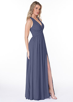 Azazie Jaclyn Bridesmaid Dresses Stormy A-Line Pleated Chiffon Dress image4
