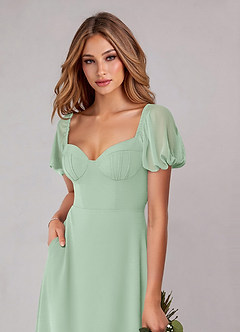 Azazie Fatima Šaty pre družičky A-Line s vreckami Šifón Dĺžka podlahy Šaty image6