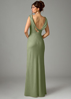 Azazie Kieryn Bridesmaid Dresses Pistachio Mermaid Pleated Stretch Satin Dress image5