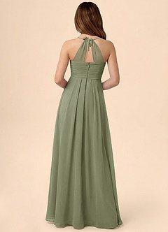 Azazie Ginny Junior Linia A Pofałdowany Szyfon Długość podłogi Młodsza druhna Sukienka image4