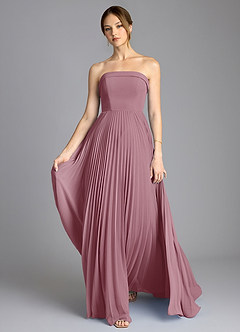 Azazie Mariana Bridesmaid Dresses Vintage Mauve A-Line Strapless Chiffon Dress image1