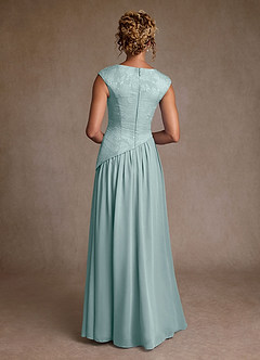 Azazie Kalleen Abiti per la Madre della Sposa Abito A-Line in Chiffon Plissettato Nebbia image3