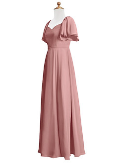 Azazie Chloe Junior Dusty Rose A-Line Sweetheart Neckline Chiffon Dress image3