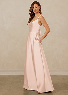 Christian Siriano Bridal for Azazie 1001 Robes de demoiselle d'honneur Robe Trapèze en Satin extensible Encolure en Forme de Cœur Rose Pâle image4
