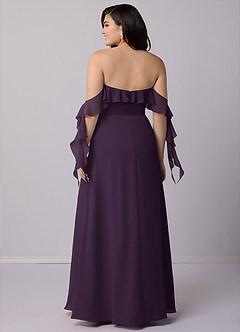 Barbie ♥ Azazie Bridesmaid Dresses Plum A-Line Off the Shoulder Chiffon Convertible Dress image9