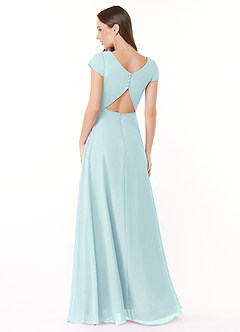 Azazie Hainsly Abiti da Damigella Abito A-Line in Chiffon Scollo a Cuore Sea Glass image2