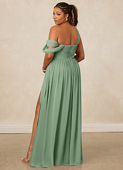 Christian Siriano Bridal for Azazie 1014 Bridesmaid Dresses Matcha A-Line Off the Shoulder Chiffon Dress image11