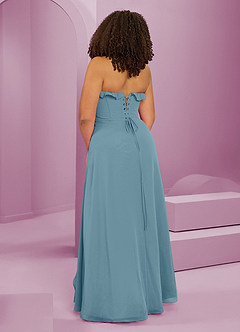 Barbie ♥ Azazie Bridesmaid Dresses Moody Blue A-Line Sweetheart Neckline Chiffon Dress image13