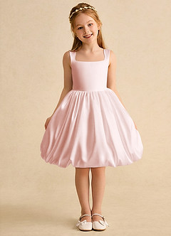 Azazie Nirvana Flower Girl Klänningar Klä Balklänning i Matt satäng Rynkad image2