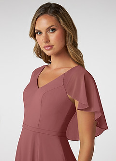 Azazie Jamie Bridesmaid Dresses Amethyst A-Line Chiffon Dress image6
