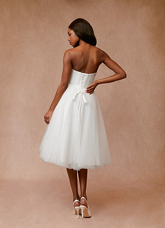 Azazie Gelsey Wedding Dresses Diamond White A-Line Sweetheart Neckline Tulle Dress image2