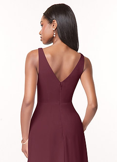 Azazie Nala Bridesmaid Dresses Cabernet A-Line Pleated Chiffon Dress image5