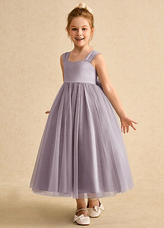 Azazie Chickadee vestidos de niña de las flores Vestido de Atardecer de Satin Mate de Princesa con Escote de Corazón image2