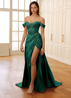 Rowane Green Corset Rhinestone Sheer Lace Prom Dress image7