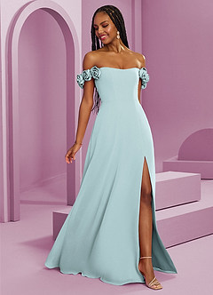 Barbie ♥ Azazie Jurken voor bruidsmeisjes Converteerbaar Jurk van Chiffon met A-Lijn Off the Shoulder De Nevel image8
