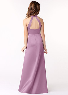 Azazie Laurel Junior Wisteria A-Line Stretch Satin Dress image3