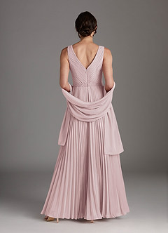 Azazie Kris Mère de la mariée Robes Robe Trapèze en Mousseline de soie Paillettes Rose Pâle image4