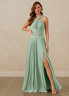 Christian Siriano Bridal for Azazie 1009 Bridesmaid Dresses Agave A-Line Pleated Chiffon Dress image2