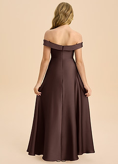 Azazie Sissy Junior Vestido de Ganache de Satén Elástico de Corte en A con Vestidos sin tirantes image2