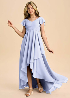 Azazie Caria Junior Lavender A-Line Pleated Chiffon Dress image1