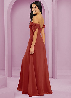 Barbie ♥ Azazie Bridesmaid Dresses Terracotta A-Line Off the Shoulder Chiffon Convertible Dress image6