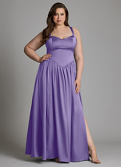 Azazie Francis Bridesmaid Dresses Tahiti A-Line Corset Stretch Satin Dress image12