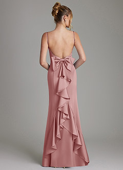 Azazie Zherra Bridesmaid Dresses Dusty Rose Mermaid Bow Stretch Satin Dress image5