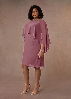 Azazie Mirra Mother of the Bride Dresses Vintage Mauve Sheath Scoop Pleated Chiffon Dress image8