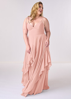 Barbie ♥ Azazie Bridesmaid Dresses Rosette A-Line Bow Chiffon Dress image8