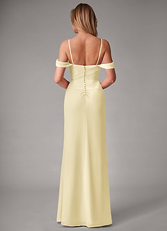 Azazie Haisley Bridesmaid Dresses Lemon Sorbet Sheath Off the Shoulder Chiffon Convertible Dress image7