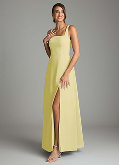 Azazie Debra Bridesmaid Dresses Lemon Sorbet A-Line with Pockets Chiffon Convertible Dress image5