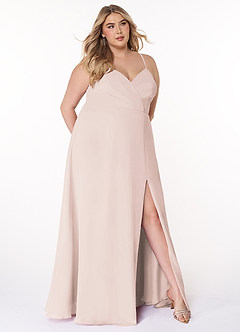 Azazie Everleigh Abiti da Damigella Abito A-Line in Chiffon con Scollo a Cuore a Pieghe Petalo Di Rosa image8