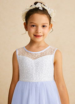 Azazie Tay Flower Girl Dresses Lavender A-Line Sequins Tulle Dress image7